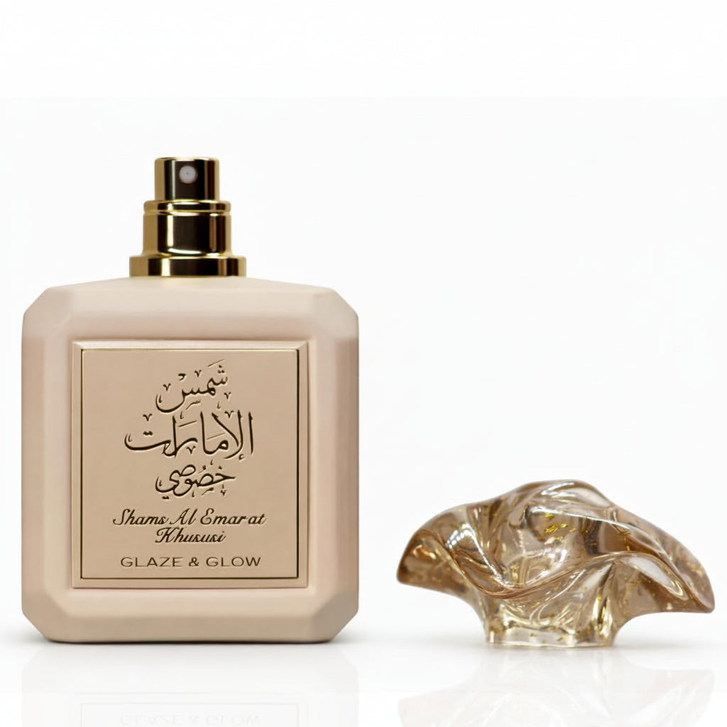 Glaze & Glow perfume with cinnamon, pear and caramel notes