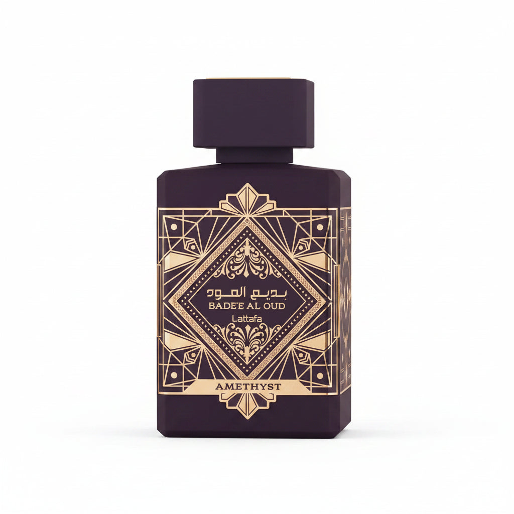 Lattafa Bade'e Al Oud Amethyst Eau de Parfum 100ml bottle