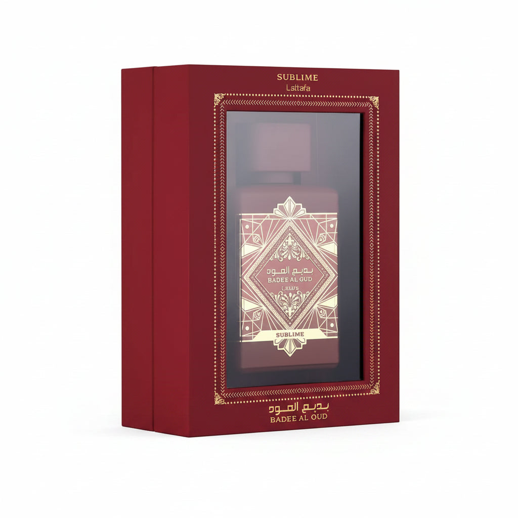 Bade'e Al Oud Sublime perfume with apple, plum and patchouli notes
