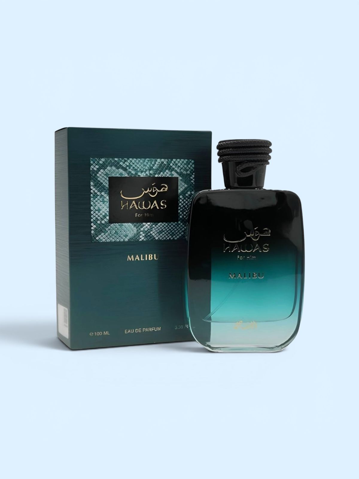 Hawas Malibu perfume with pineapple, orange and amber notes