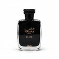 Perfume bottle labeled 'Hawas for Him Black' on a white background