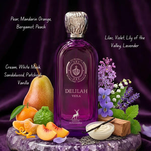 Delilah Viola perfume with pear, bergamot and violet notes