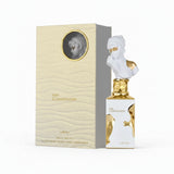 Perfume bottle and packaging with 'Her Confession' branding on a white background