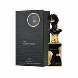 Lattaán 'His Confession' perfume bottle and packaging on a white background