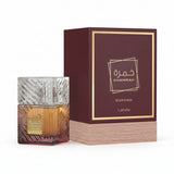 Lattafa Khamrah Dukhan perfume box packaging